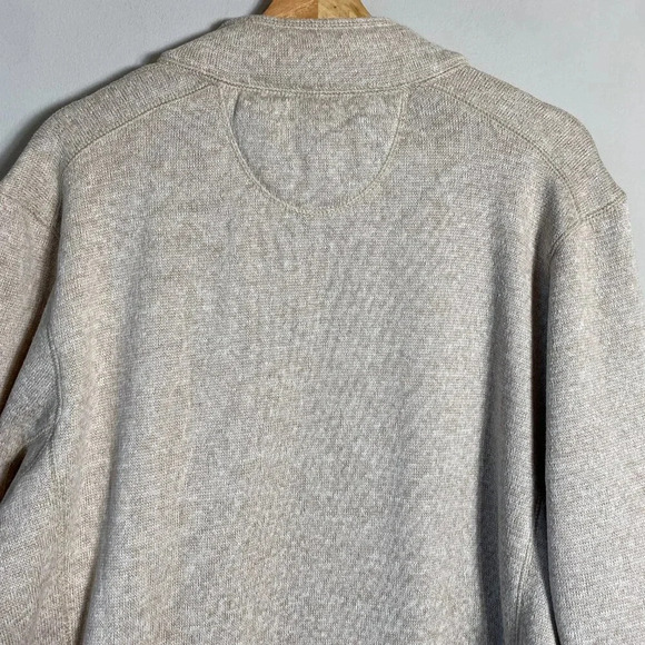 NWOT Woolrich 1/4 Snap Fleece Pullover Sweater Men's XL Cream Long Sleeve Pocket - Picture 10 of 14